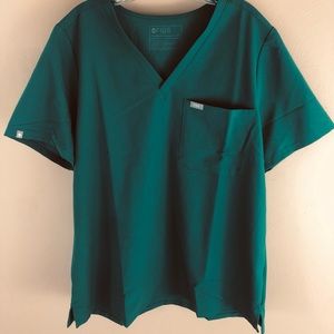 Figs - Casma Scrub Top Hunter Green